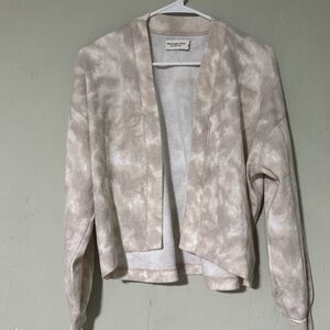 Abercrombie & Fitch soft & Cozy tan/white tie-dye open front cardigan